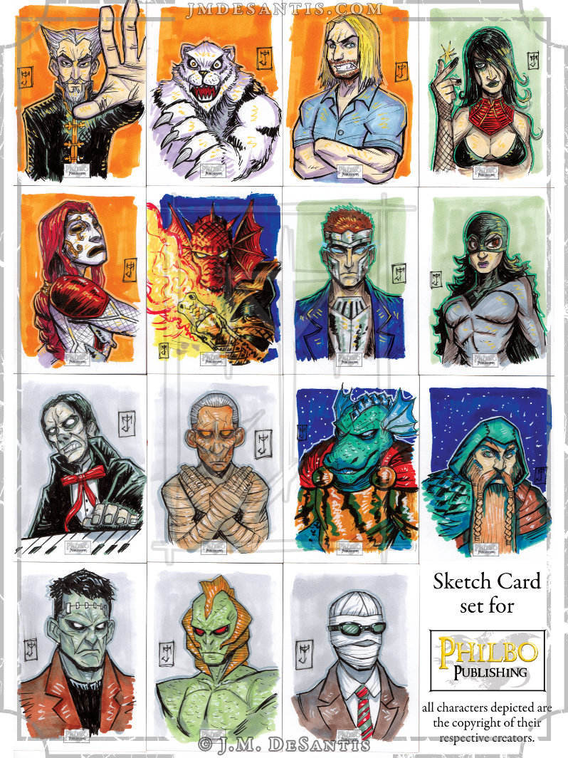 Philbo Distribution Sketch Cards by J. M. DeSantis