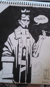 J. M. DeSantis Hellboy in Hell convention sketch