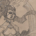 Chadhiyana sketch on brown paper